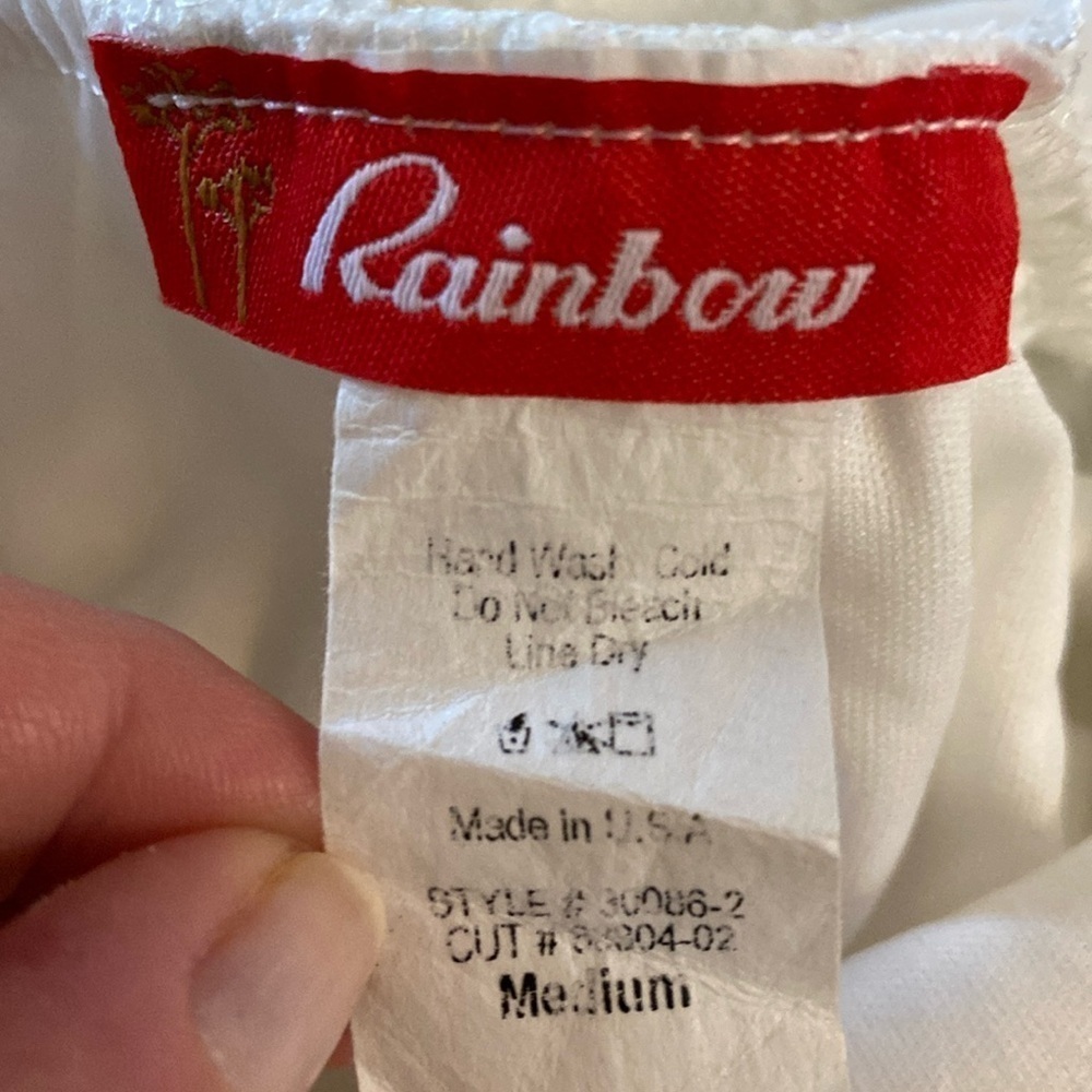 Vintage White Lace Dress Brand: Rainbow. Made in USA Women’s Size M. Scoop back - Picture 3 of 12